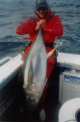 David Venn aboard Reel Quick with his 38 Kg Yellowfin and used an “Evil” “Little Donger”.