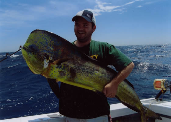 18 Kg Mahi Mahi caught with a “Little Ripper” “JB Stripy” lure, angler Brendan Parrish.