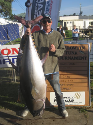 ANGLER: Dave Venn SPECIES: Yellowfin Tuna WEIGHT: 70.00 Kg.