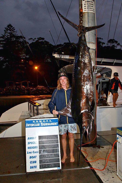 ANGLER: Luke Cashman SPECIES: Blue Marlin WEIGHT: 103.3kg LURE: JB Lures 10" Dingo.
