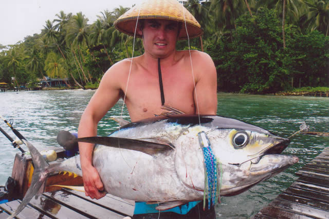 ANGLER: Tom Atfield  SPECIES: Yellowfin  WEIGHT: 40 Kg LURE: J.B. Lures Green Evil Dingo