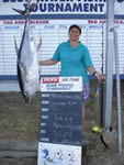 ANGLER: Maria Carnevale SPECIES: Yellowfin Tuna. WEIGHT: 40.8 Kg.